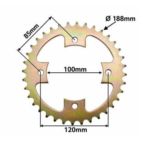 Zębatka tylna tył do quad Bashan BS250AS-43